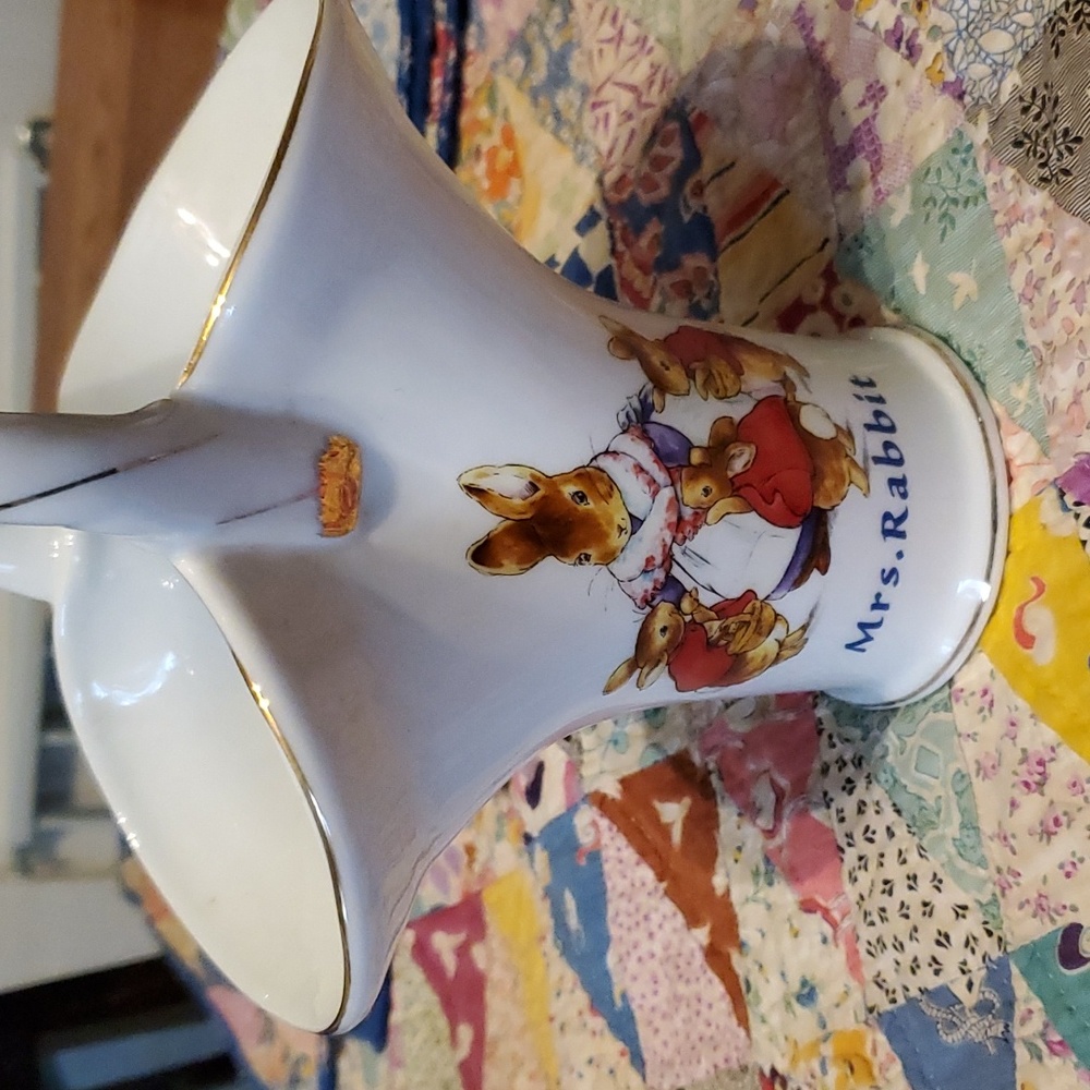 2002 ceramic Easter  basket with Mrs Rabbit